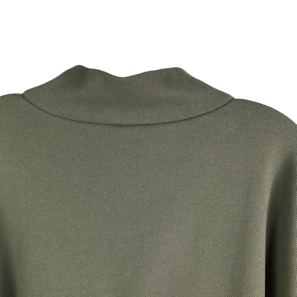 The North Face Sweatshirt Mens Sz L Olive Green Micro Fleece 1/4 Zip Long Sleeve